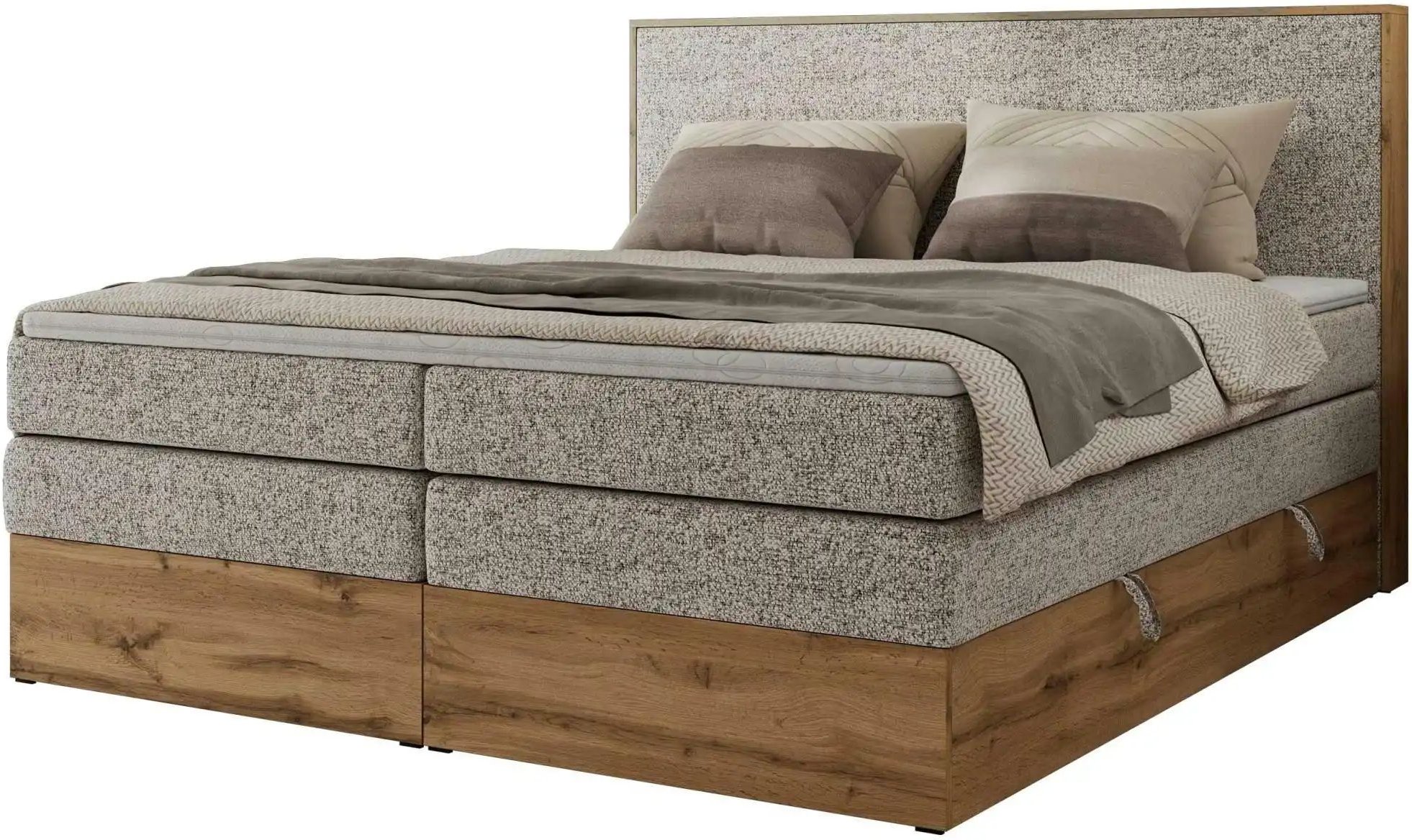Boxspringbett mit Bettkasten Wood Classic King ¦ beige ¦ Maße (cm): B: 144 H: 120 Betten > Boxspringbetten - Höffner