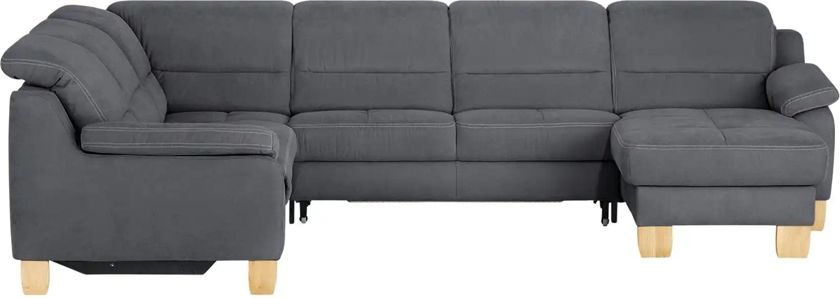 Thumbnail - meinSofa Wohnlandschaft aus Mikrofaser Hanna ¦ grau ¦ Maße (cm): B: 322 H: 84 T: 264.0 Polstermöbel > Sofas > Schlafsofa...