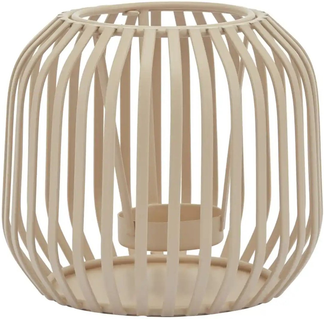 HOME STORY Teelichthalter   ¦ beige ¦ Metall ¦ Maße (cm): H: 11,5  Ø: 12.5 Accessoires > Kerzen & Kerzenständer > Teelic...