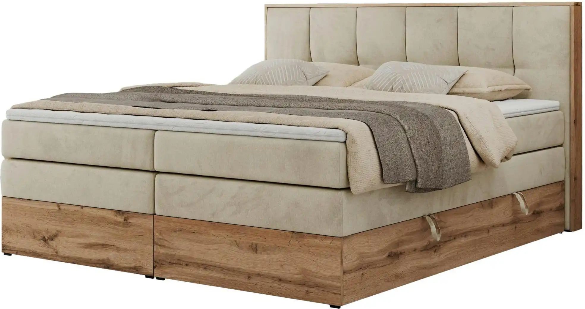 Boxspringbett mit Bettkasten Albero 1 King ¦ beige ¦ Maße (cm): B: 208 H: 113 Betten > Boxspringbetten - Höffner