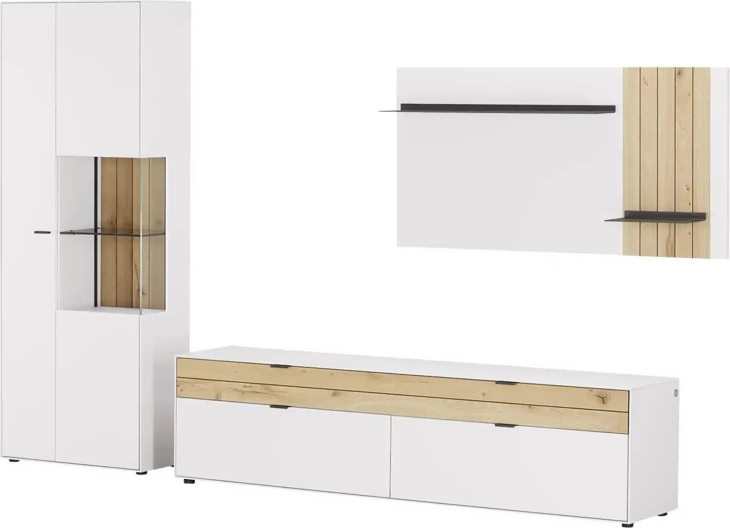 Thumbnail - Jette Home Wohnkombination Como ¦ weiß ¦ Maße (cm): B: 333 H: 206 T: 46.0 Kommoden & Sideboards > Wohnwände - Höffner