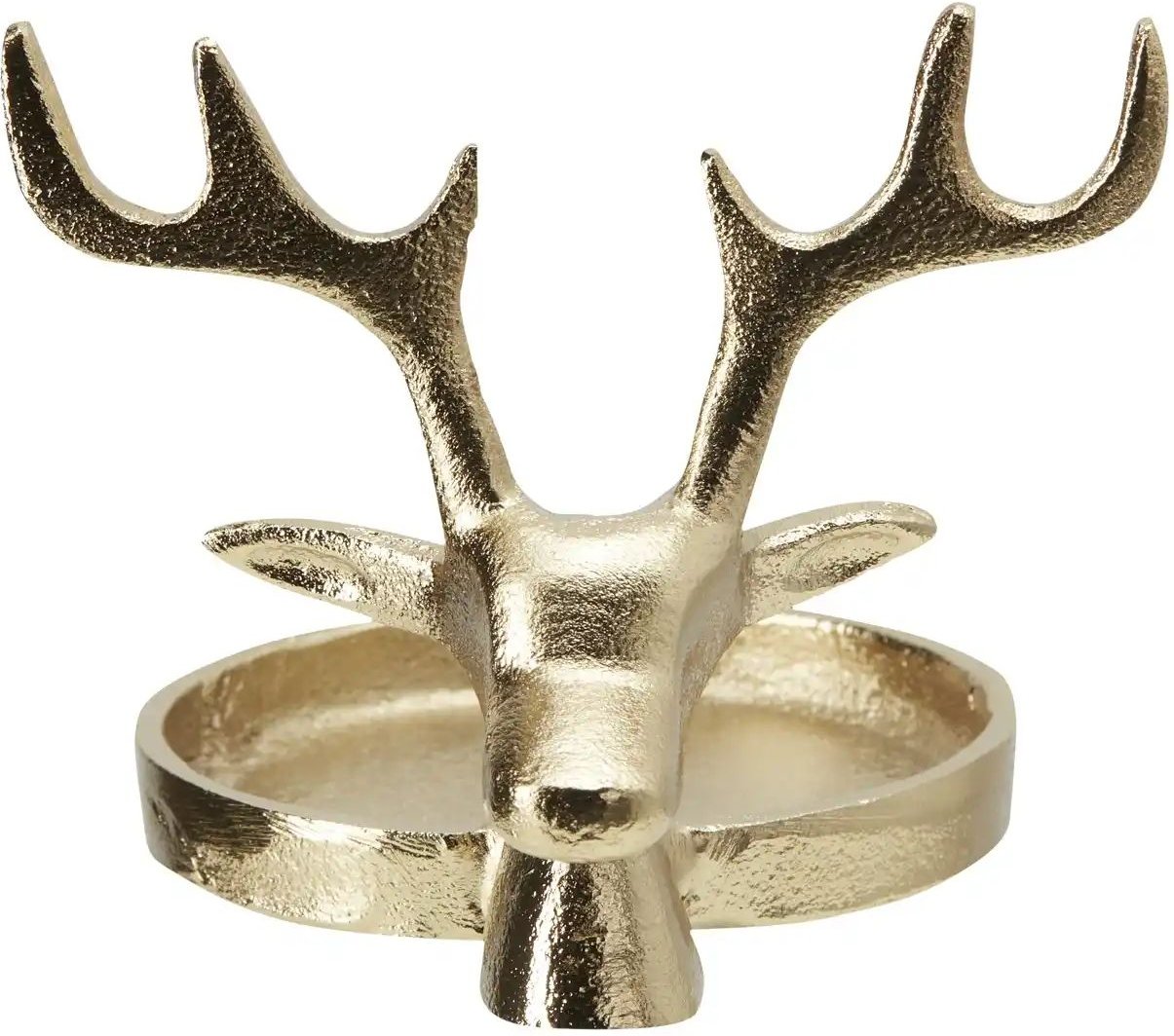HOME STORY Kerzenteller Rentier   ¦ gold ¦ Aluminium ¦ Maße (cm): H: 9,5  Ø: 14 Weihnachten - Höffner