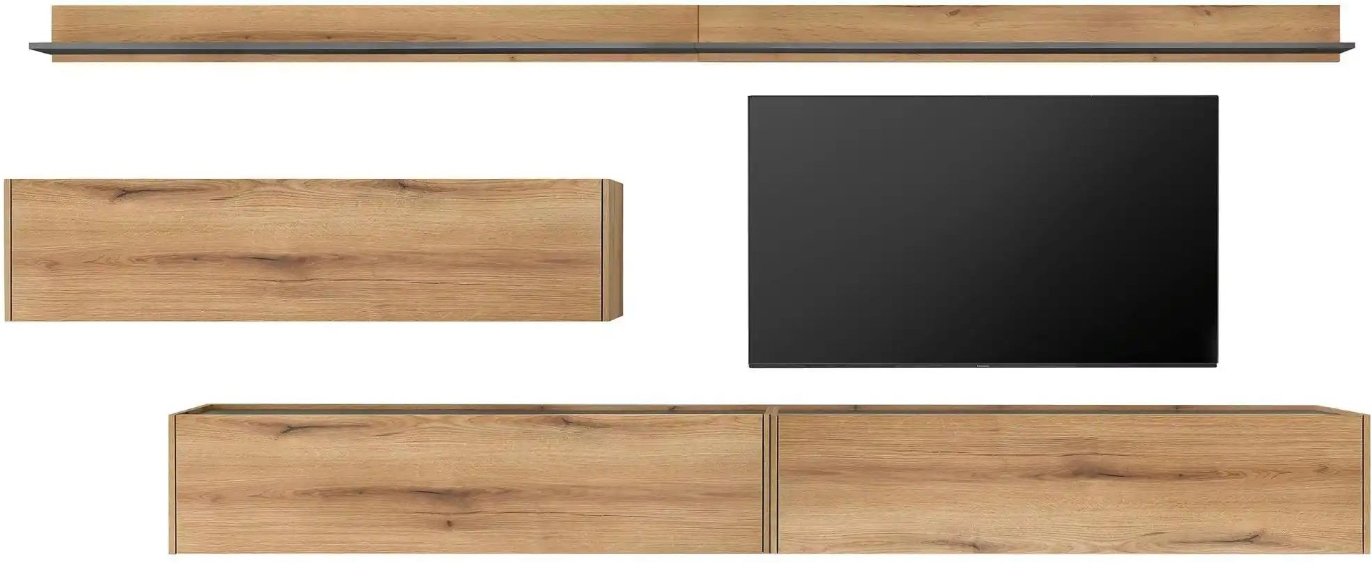 Wohnwand ¦ holzfarben ¦ Maße (cm): B: 340 H: 180 T: 30.0 Kommoden & Sideboards > Wohnwände - Höffner