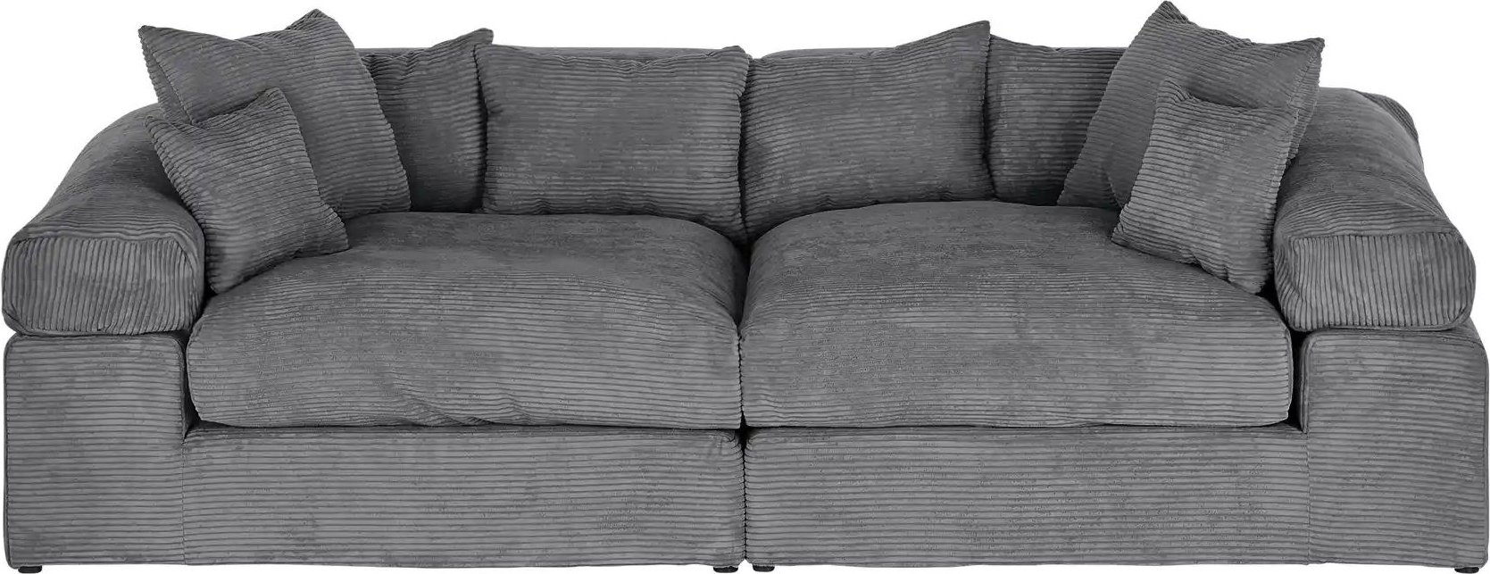smart Big Sofa im modernem Cord Lianea ¦ grau ¦ Maße (cm): B: 260 H: 86 T: 133.0 Polstermöbel > Sofas > 2-Sitzer - Höffn...