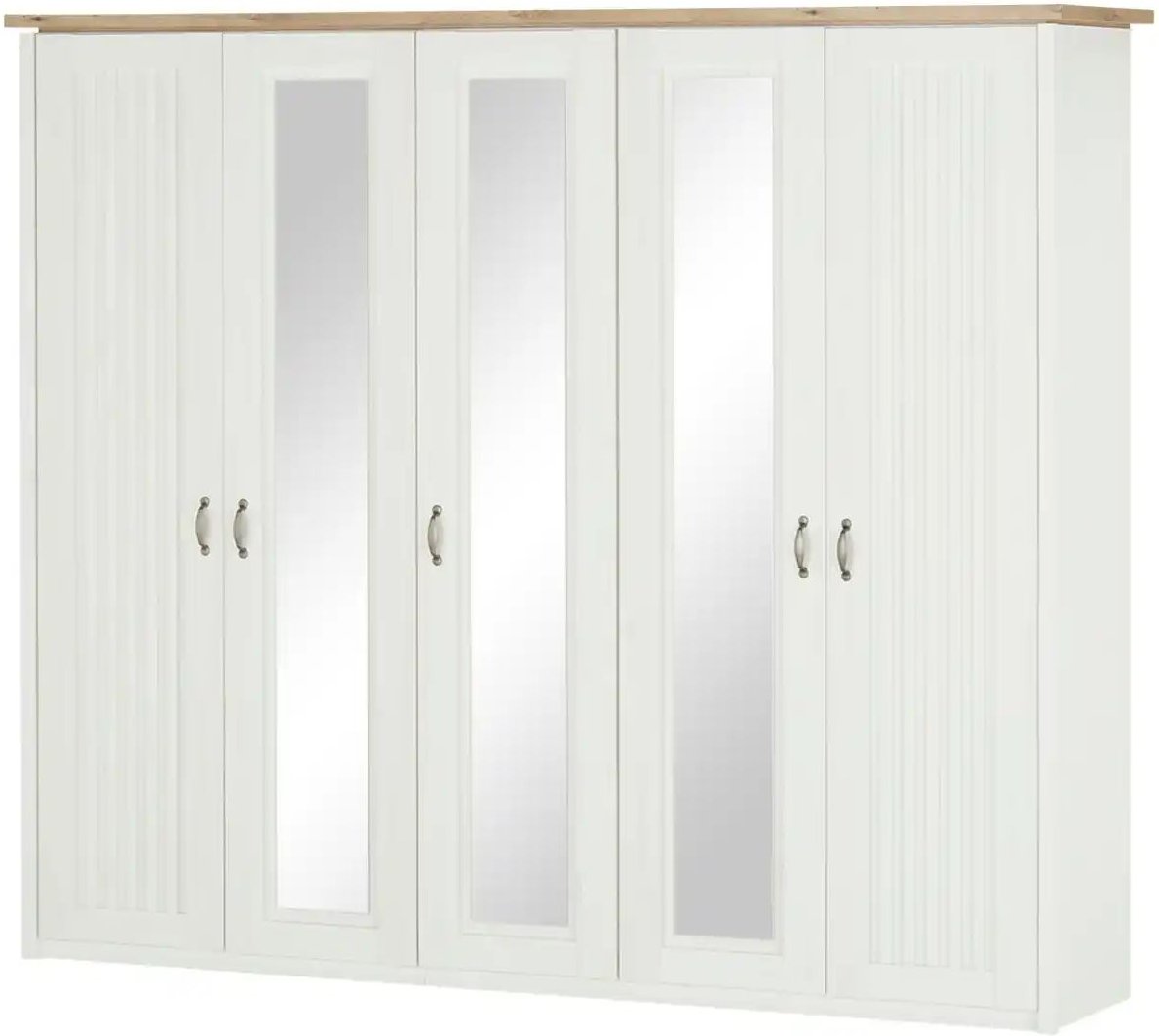 maison bleue Drehtürenschrank 5-türig Trient ¦ weiß ¦ Maße (cm): B: 265 H: 224 T: 60.0 Schränke > Kleiderschränke > Dr...