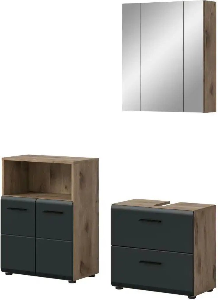 Badkombination Igelsbachsee ¦ holzfarben ¦ Maße (cm): B: 135 H: 185 Schränke > Badschränke > Komplett-Badkombinationen ...