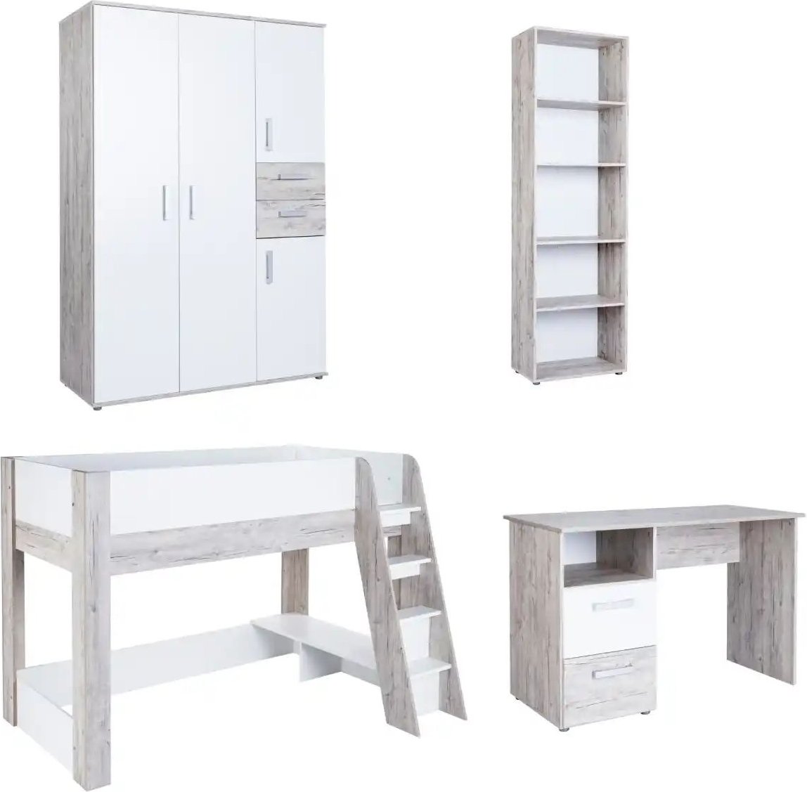 Thumbnail - Kinderzimmer 4er-Set Bennet ¦ holzfarben ¦ Maße (cm): B: 511 H: 188 Jugendmöbel > Komplett-Jugendzimmer - Höffner