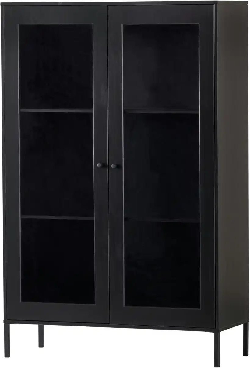 WOOOD Vitrine ¦ schwarz ¦ Maße (cm): B: 100 H: 155 Schränke > Vitrinen - Höffner