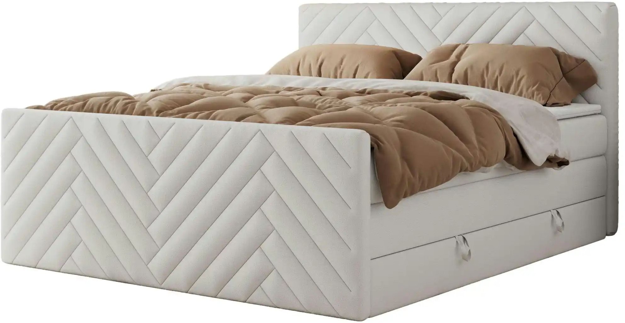 Boxspringbett mit Bettkasten Paris King Duo ¦ weiß ¦ Maße (cm): B: 121 H: 110 Betten > Boxspringbetten - Höffner