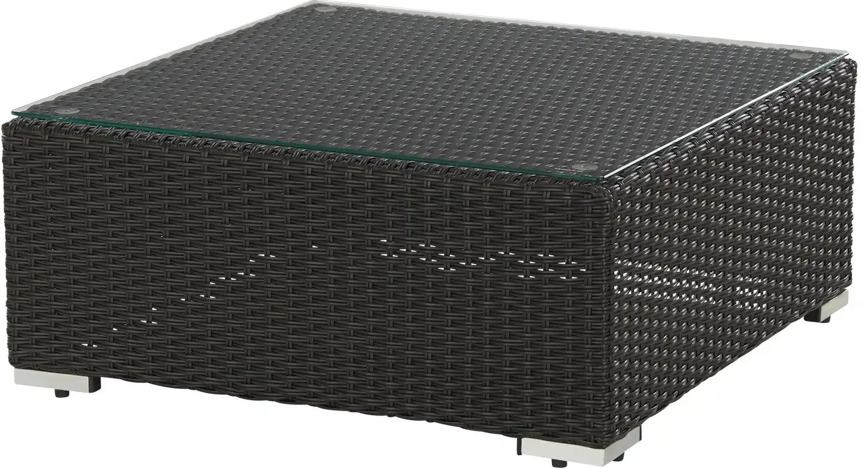 Loungetisch mit Glasplatte Casablanca ¦ grau ¦ Maße (cm): B: 73 H: 31 T: 73.0 Garten > Gartenmöbel > Gartenmöbelsets - H...