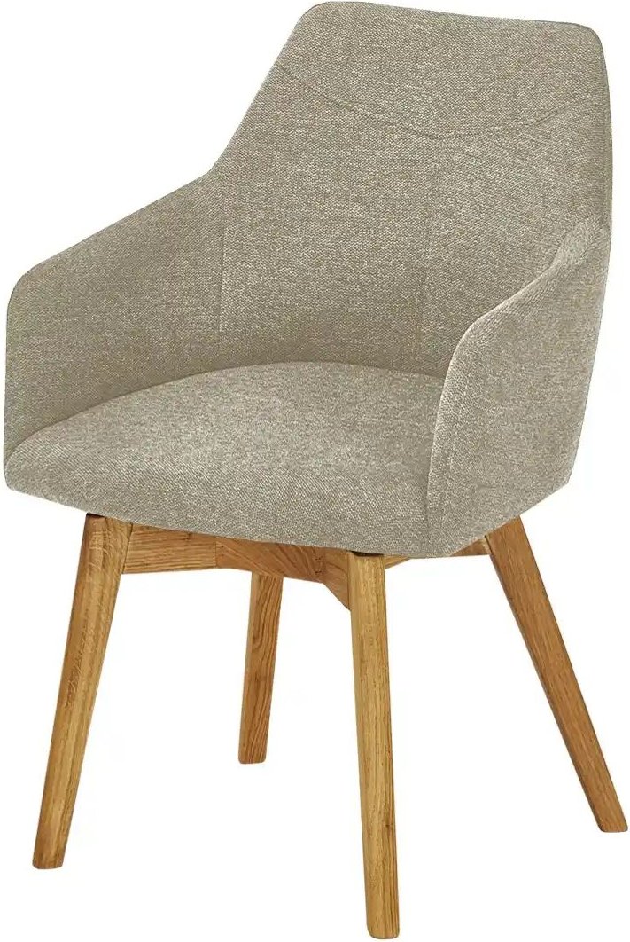 Woodford Armlehnstuhl mit Massivholzgestell Muron ¦ beige ¦ Maße (cm): B: 57 H: 84 T: 57.0 Stühle > Esszimmerstühle > Es...