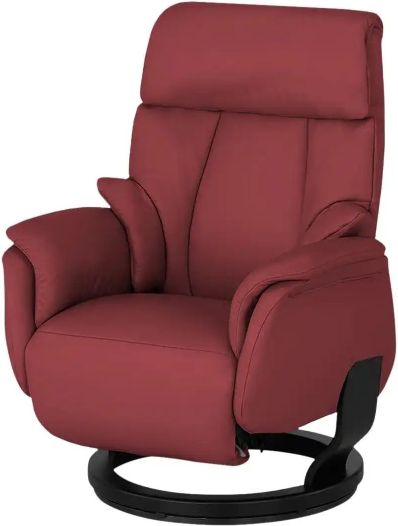 Nils Olsen Drehsessel aus Echtleder Silas ¦ rot ¦ Maße (cm): B: 87 H: 114 T: 90.0 Polstermöbel > Sessel > Relaxsessel - ...