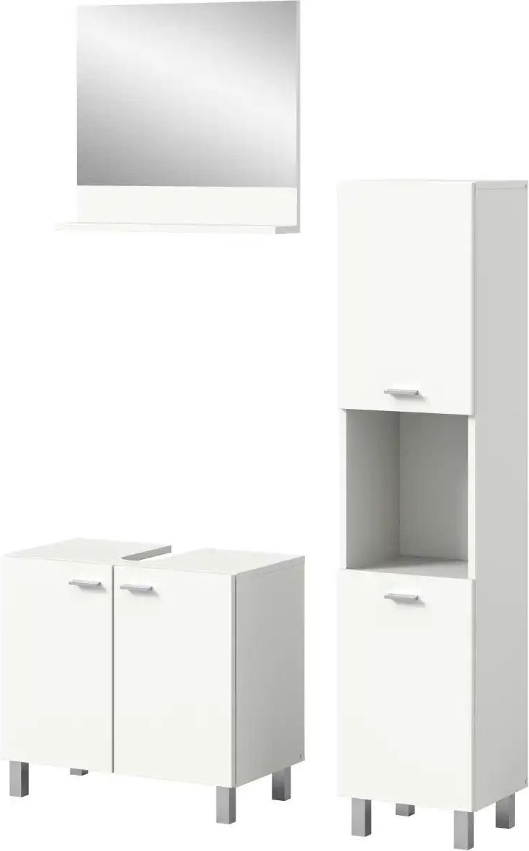 Badkombination Bostalsee ¦ weiß ¦ Maße (cm): B: 102 H: 186 Schränke > Badschränke > Komplett-Badkombinationen - Höffner