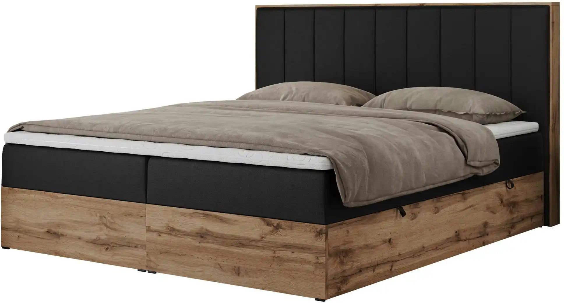 Thumbnail - Boxbett mit Bettkasten Bellissimo ¦ schwarz ¦ Maße (cm): B: 148 H: 115 Betten > Komfortbetten - Höffner