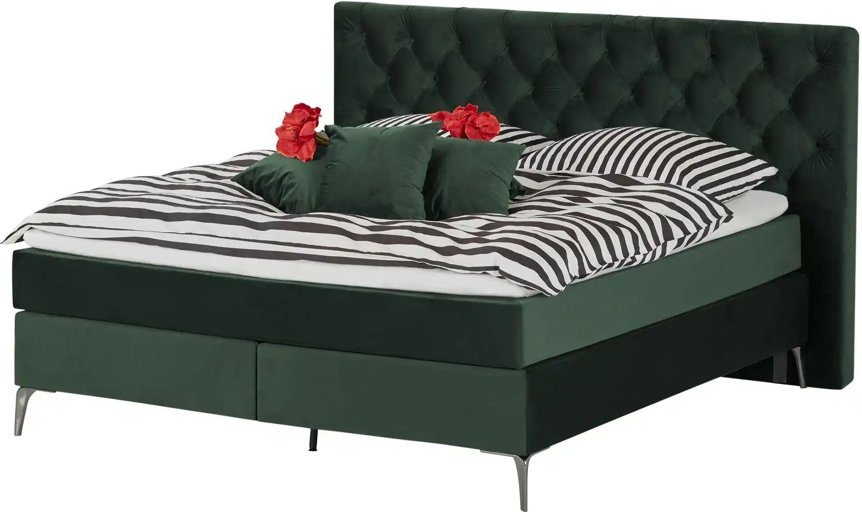 Wohnwert Boxspringbett  Laesa ¦ grün ¦ Maße (cm): B: 200 H: 122 Betten > Boxspringbetten - Höffner