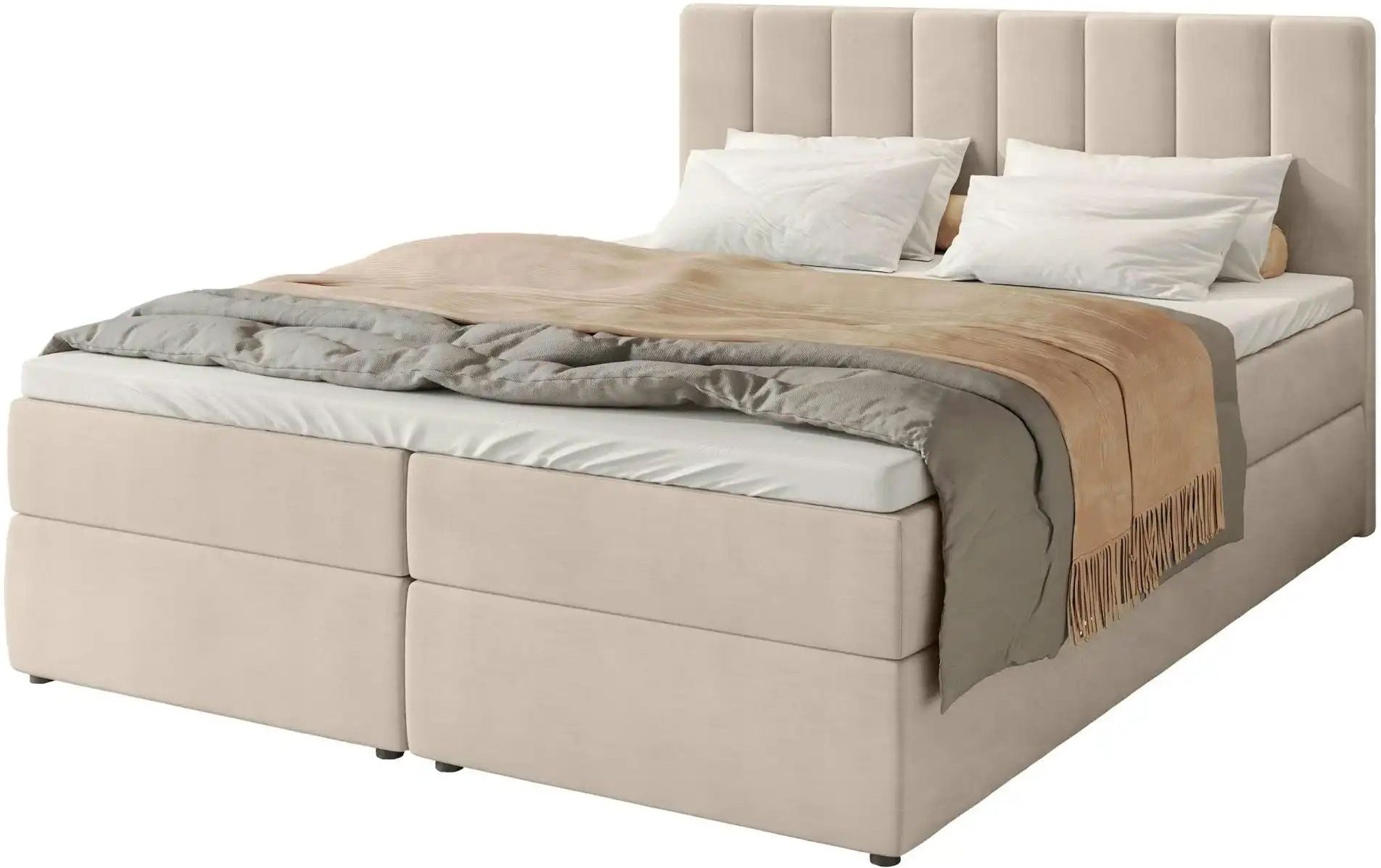 Thumbnail - Boxbett mit Stauraum und Topper Devora ¦ beige ¦ Maße (cm): B: 180 H: 102 Betten > Polsterbetten - Höffner