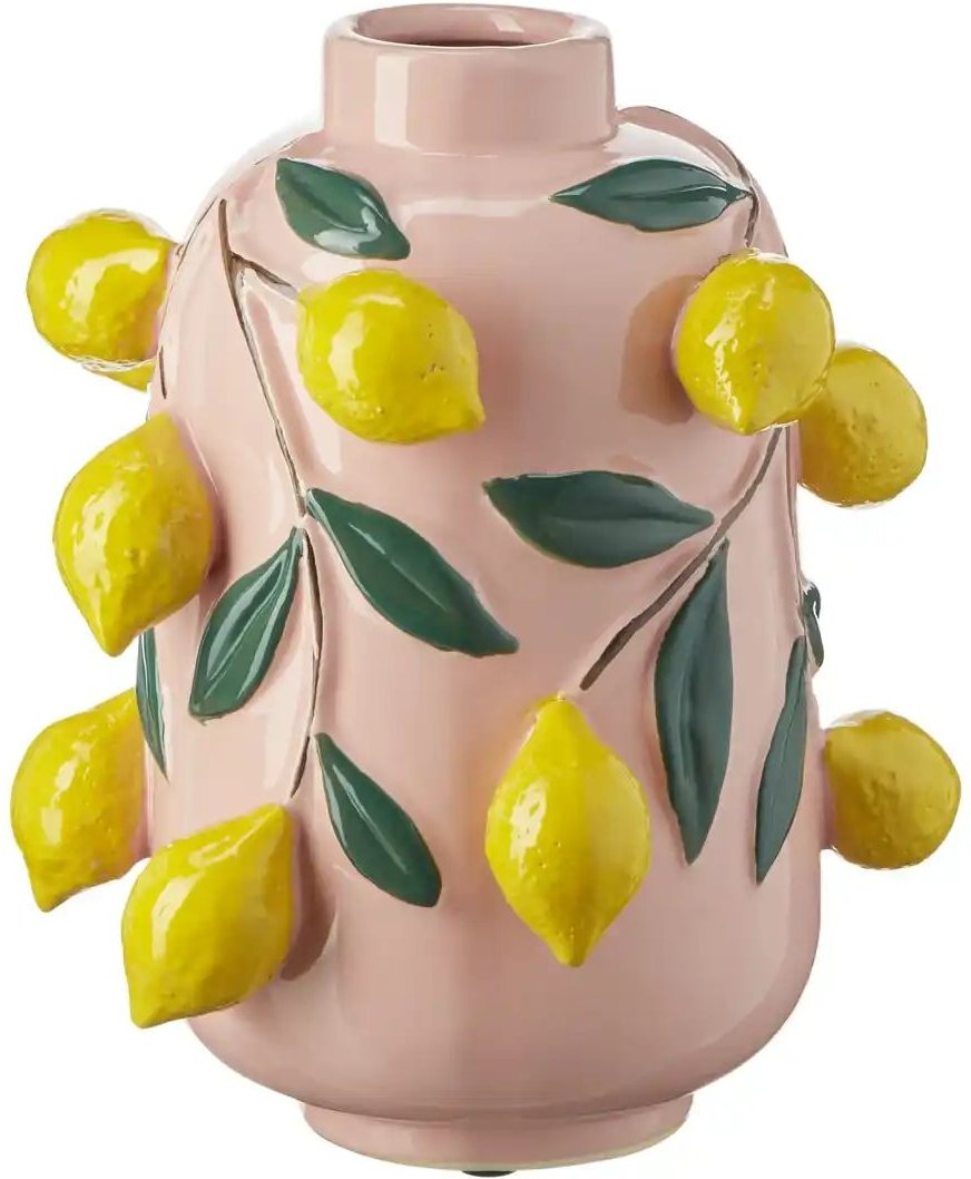 Vase Zitronen ¦ rosa/pink ¦ Keramik ¦ Maße (cm): H: 22,5 Ø: 21 Accessoires > Vasen - Höffner