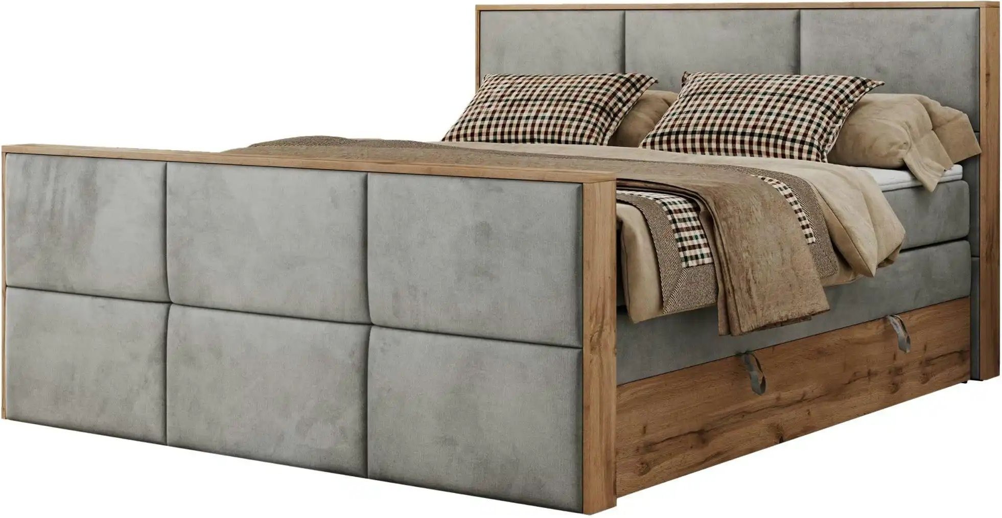 Boxspringbett mit Bettkasten Albero 2 King Duo ¦ grau ¦ Maße (cm): B: 208 H: 113 Betten > Boxspringbetten - Höffner