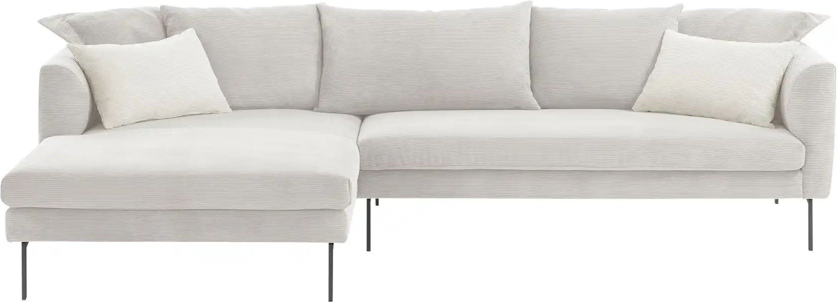 Gray & Jones Ecksofa aus Cord ¦ silber ¦ Maße (cm): B: 284 T: 178.0 Polstermöbel > Sofas > 3-Sitzer - Höffner
