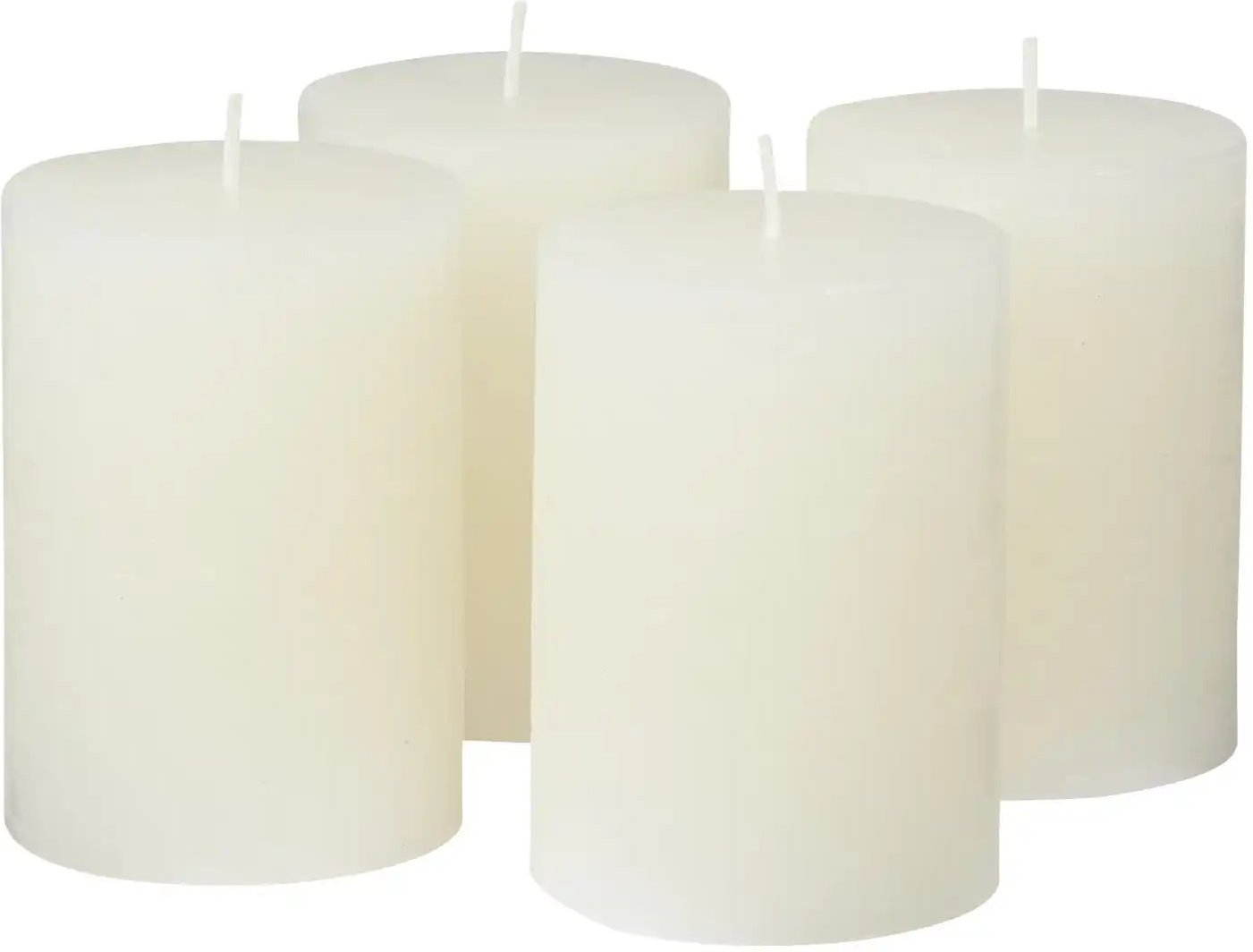 HOME STORY Stumpenkerze  4er-Set   ¦ weiß ¦ Paraffin ¦ Maße (cm): B: 6,8 H: 10 T: 6.8 Accessoires > Kerzen & Kerzenständ...