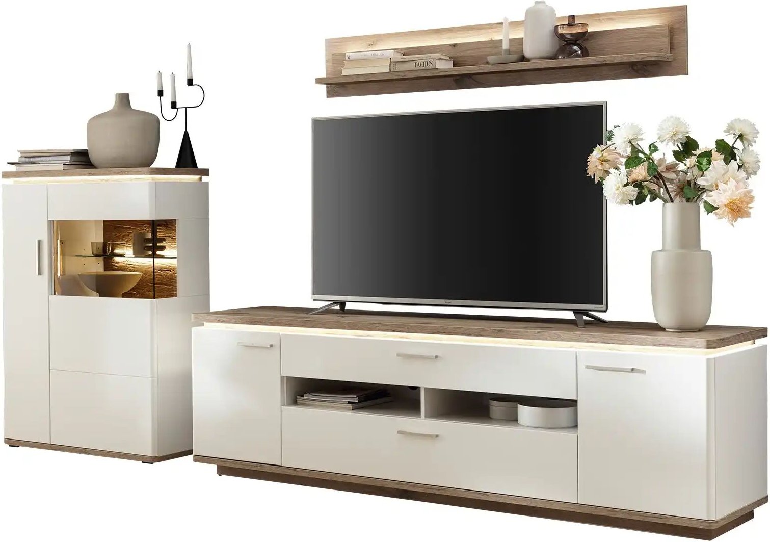 uno Wohnkombination Parez ¦ weiß ¦ Maße (cm): B: 300 H: 181 T: 50.0 Kommoden & Sideboards > Wohnwände - Höffner