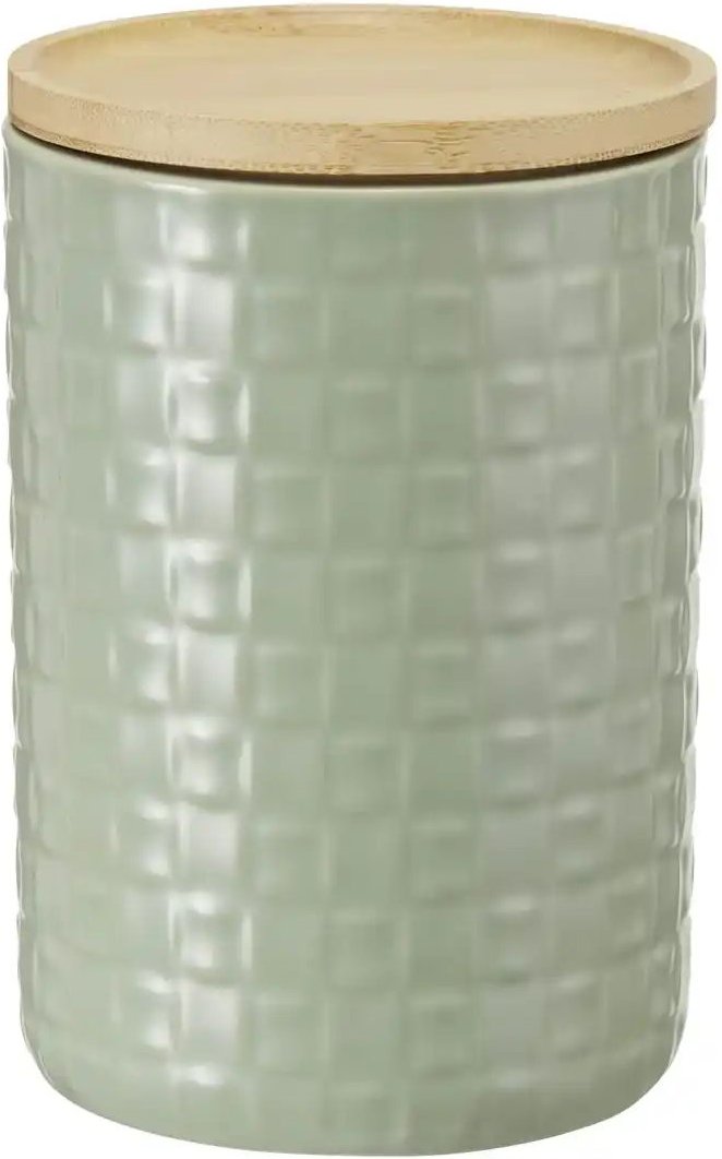 KHG Aufbewahrungsdose ¦ grün ¦ Steinzeug/Steingut,Bambus ¦ Maße (cm): H: 15 Ø: 10.3 Küchenzubehör & Helfer > Küchenhe...