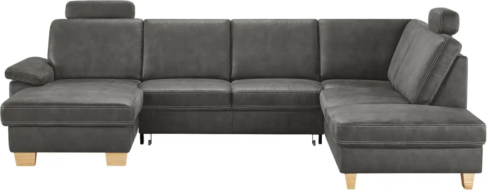 meinSofa Wohnlandschaft Kunstleder Samu ¦ grau ¦ Maße (cm): B: 316 H: 90 T: 235.0 Polstermöbel > Sofas > Wohnlandschafte...