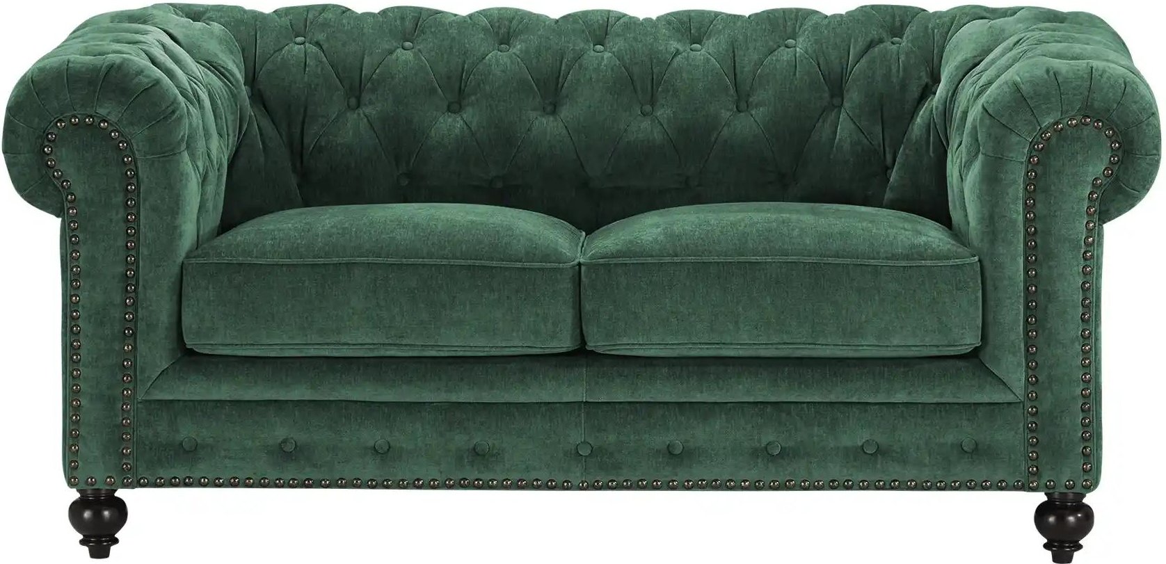 uno Einzelsofa Chesterfield Stoff ¦ grün ¦ Maße (cm): B: 183 H: 80 T: 100.0 Polstermöbel > Sofas > 2-Sitzer - Höffner