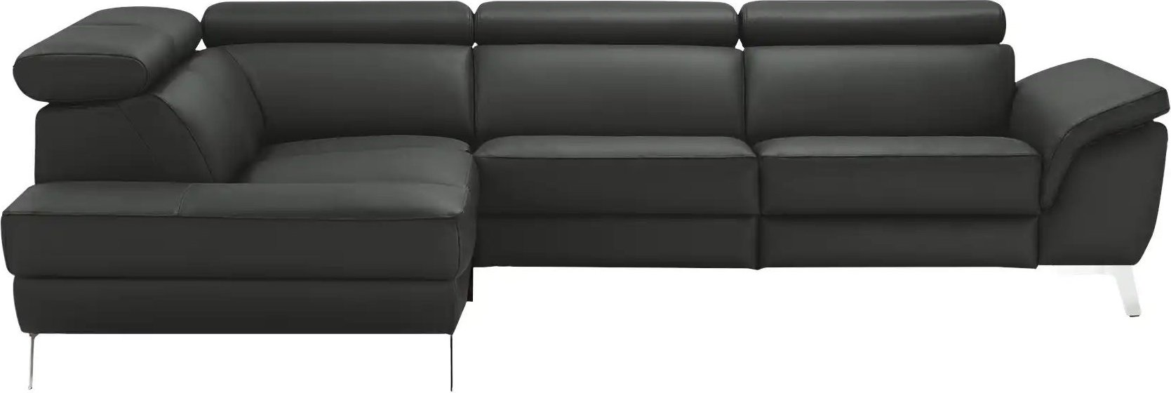 uno Ecksofa Leder Dallas ¦ schwarz ¦ Maße (cm): B: 283 H: 74 T: 228.0 Polstermöbel > Sofas > Ecksofas - Höffner