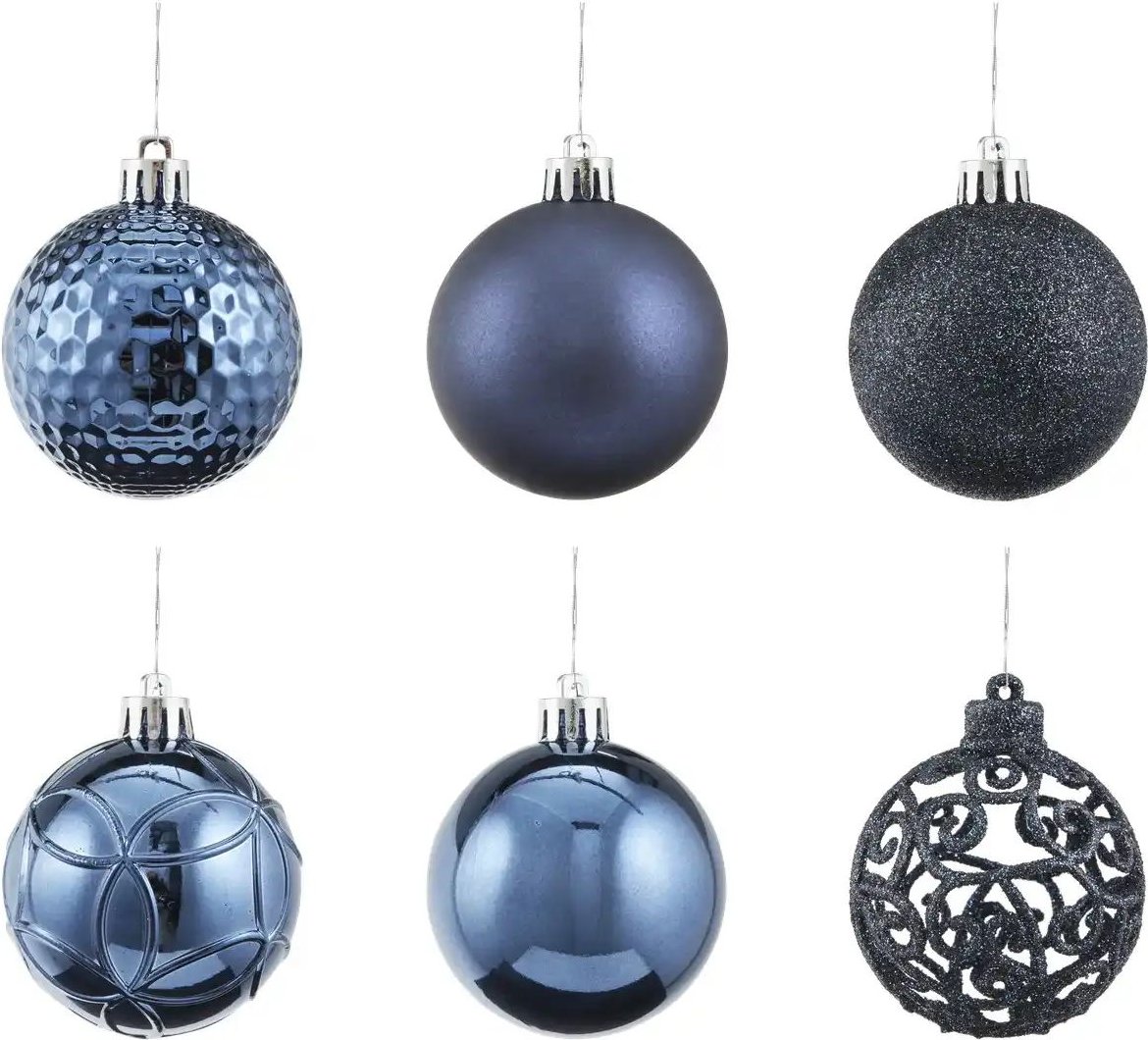 Weihnachtskugel 37er Set   ¦ blau ¦ Kunststoff Ø: 6 Weihnachten - Höffner