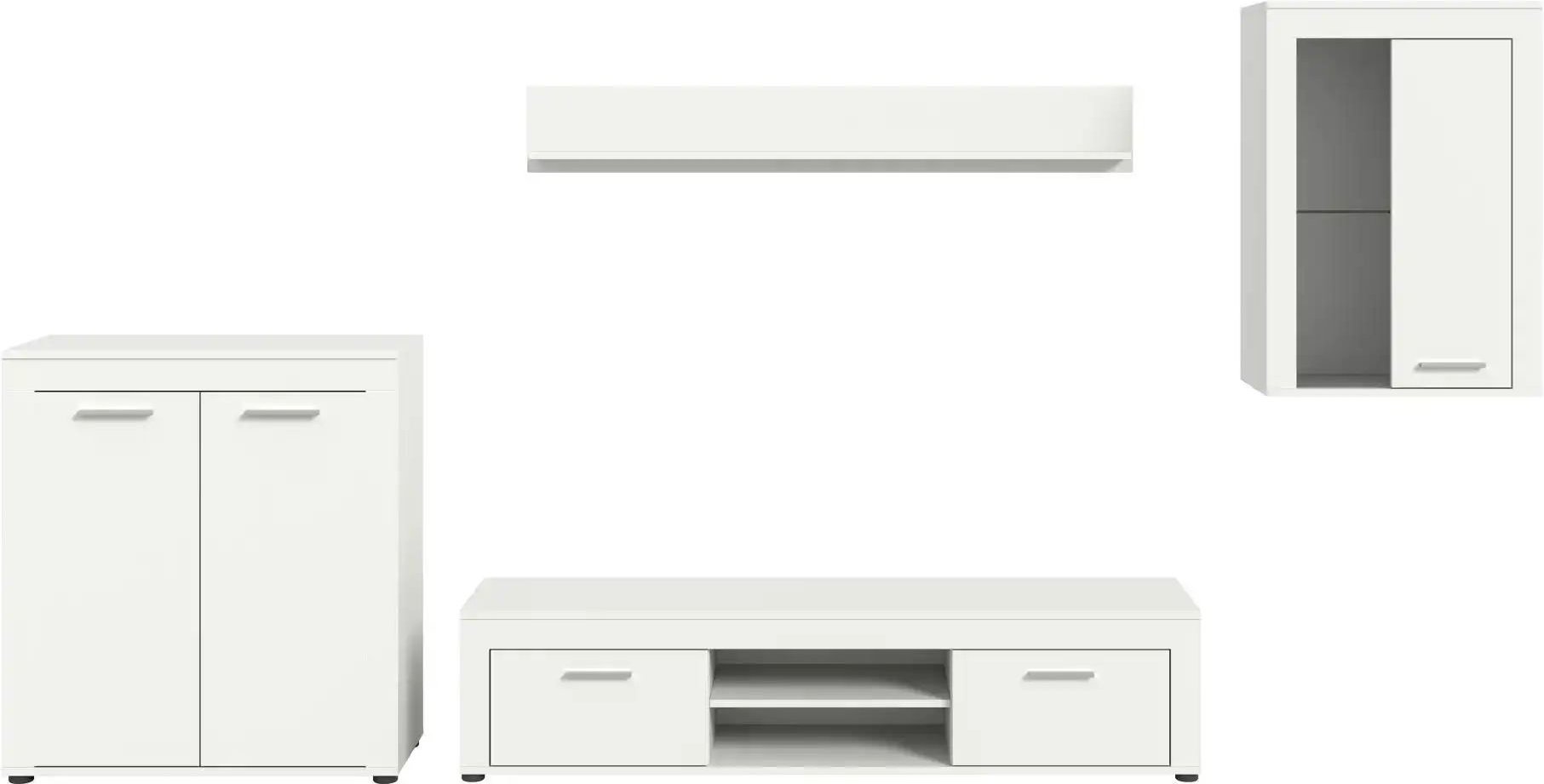 Wohnwand Bardenas ¦ weiß ¦ Maße (cm): B: 330 H: 169 T: 35.0 Kommoden & Sideboards > Wohnwände - Höffner