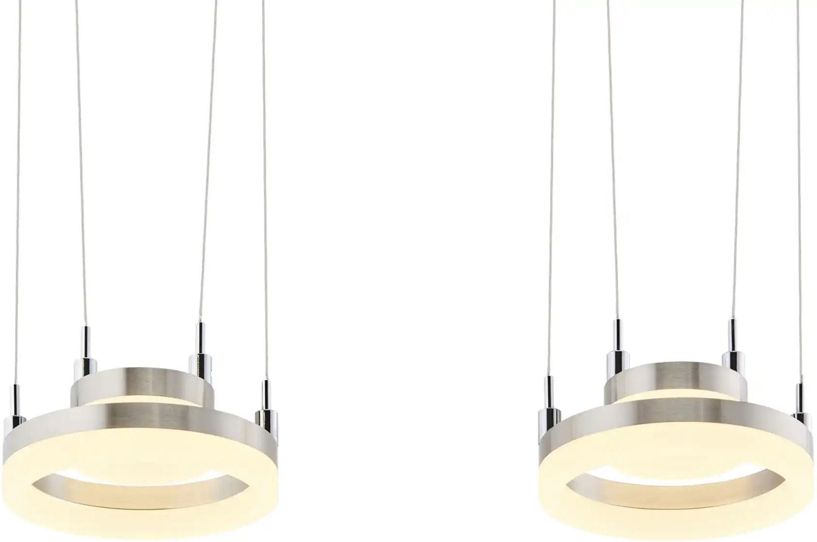 Thumbnail - Meisterleuchten LED-Pendelleuchte 4-flammig nickel matt ¦ silber ¦ Maße (cm): B: 48 H: 150 T: 15.0 Lampen & Leuchten...