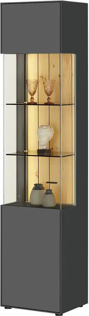 Jette Home Vitrine Como ¦ grau ¦ Maße (cm): B: 47 H: 206 T: 38.0 Schränke > Vitrinen - Höffner