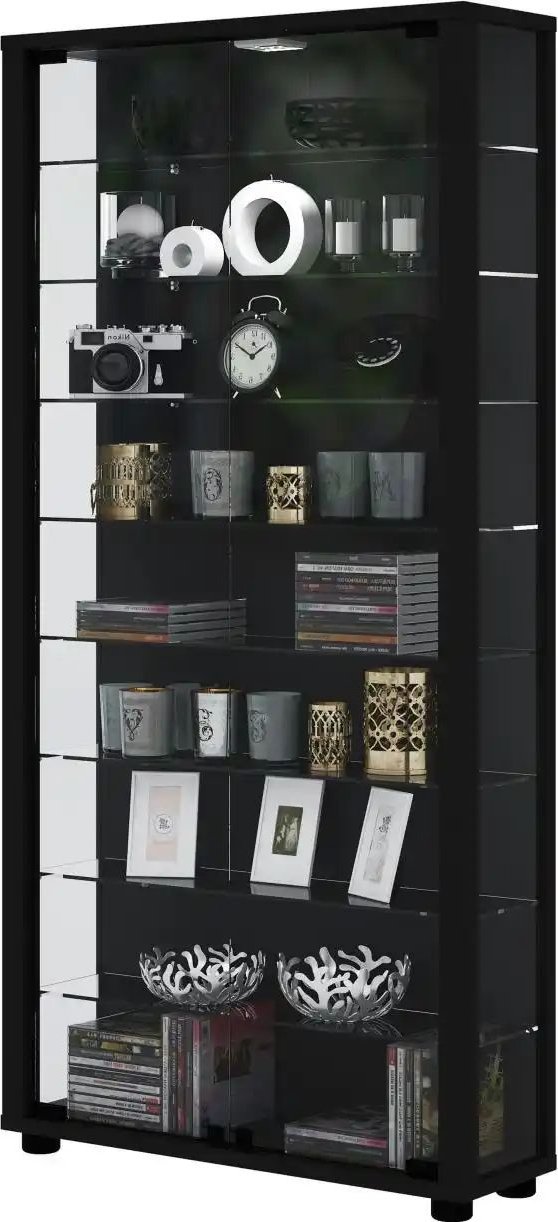 Thumbnail - Vitrine Lumo ¦ schwarz ¦ Maße (cm): B: 59 H: 113 T: 18.0 Schränke > Vitrinen - Höffner