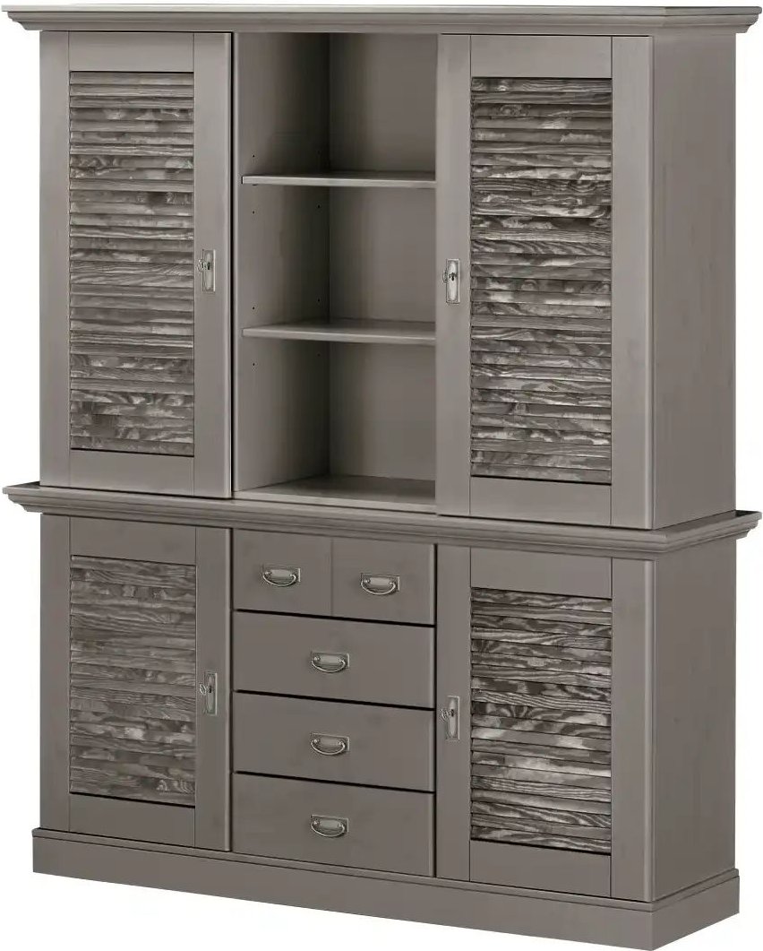 maison bleue Buffet Fancy ¦ grau ¦ Maße (cm): B: 171,3 H: 202,1 T: 48.0 Schränke > Buffets - Höffner