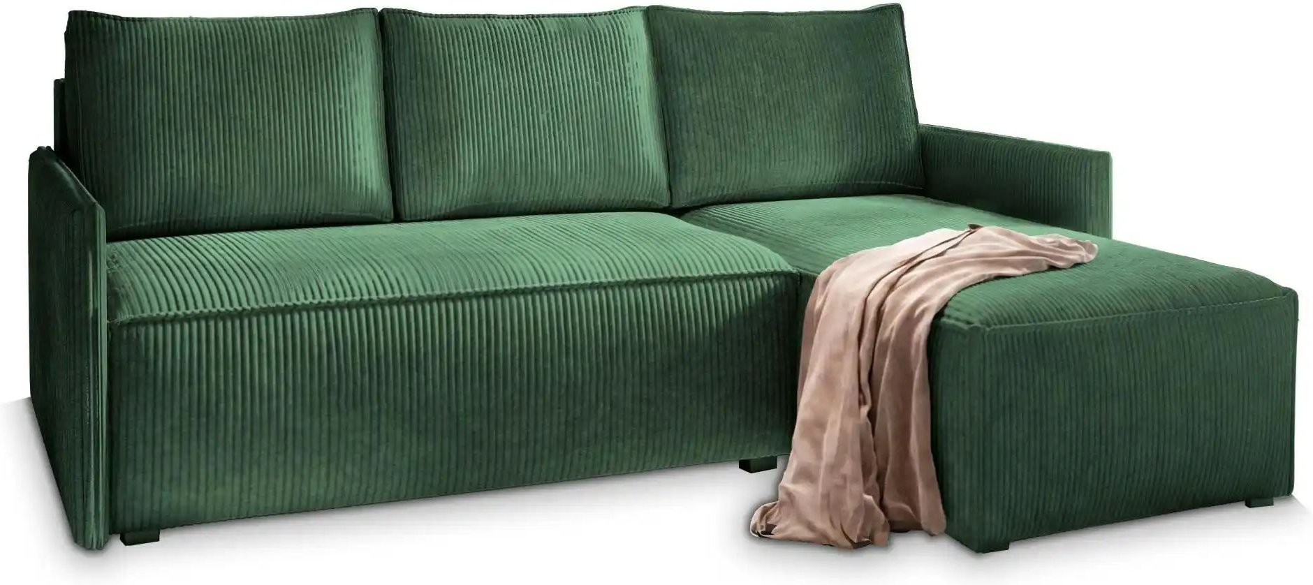 Thumbnail - MASSENO Ecksofa mit Schlaffunktion Perusi ¦ grün ¦ Maße (cm): B: 206 H: 85 Polstermöbel > Sofas > 3-Sitzer - Höffner