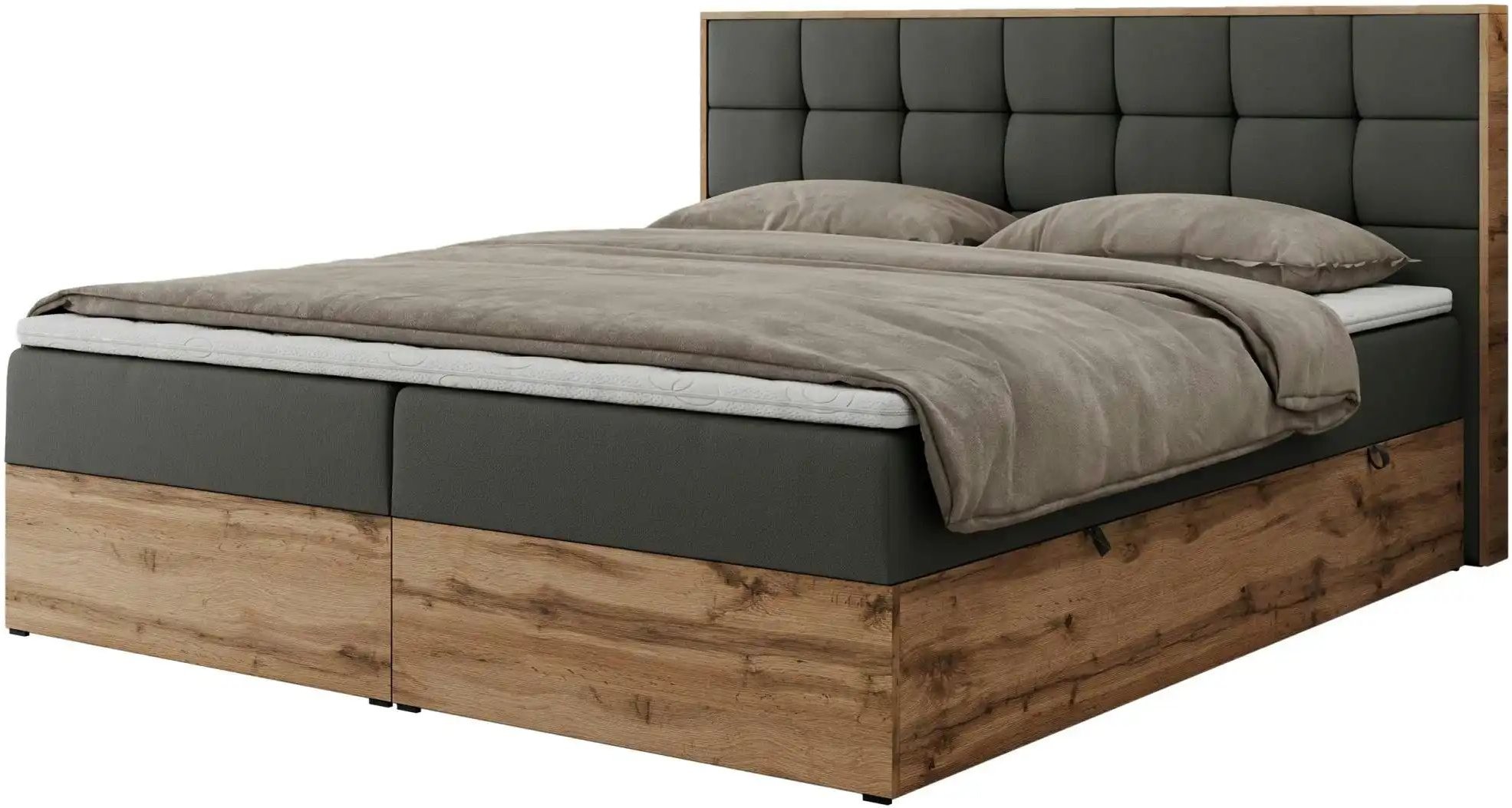 Thumbnail - Boxbett mit Bettkasten Albero 1 ¦ grau ¦ Maße (cm): B: 128 H: 104 Betten > Komfortbetten - Höffner