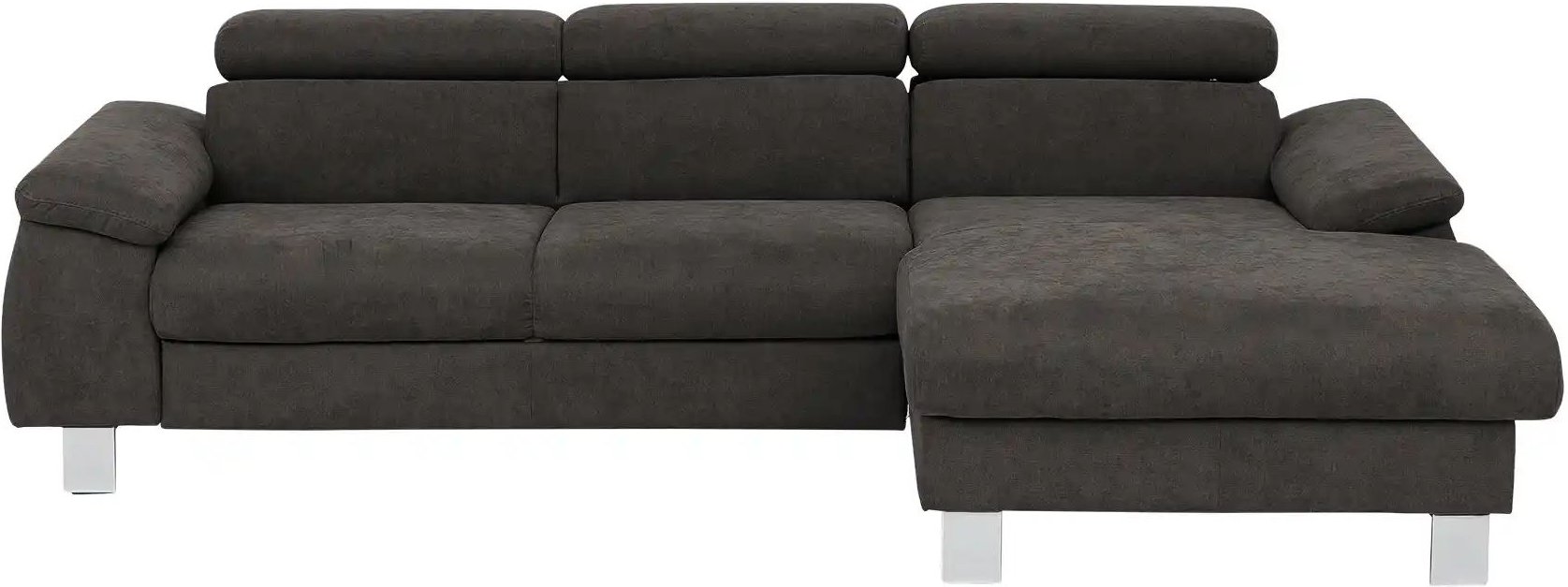 uno Ecksofa aus Velours Micky ¦ braun ¦ Maße (cm): B: 244 H: 72 T: 166.0 Polstermöbel > Sofas > Ecksofas - Höffner