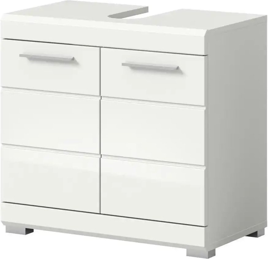 Waschbeckenunterschrank SCHLOONSEE Breite 60cm 2 Tür 2 Fächer mit Siphonausschnitt MDF-Front in verschiedenen Farbe...