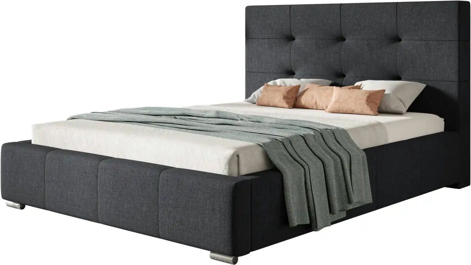 Polsterbett mit Stauraum Bristol ¦ grau ¦ Maße (cm): B: 140 H: 104 Betten > Polsterbetten - Höffner