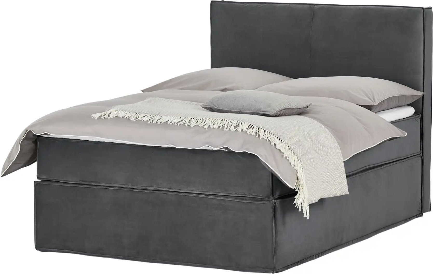 Boxi Boxspringbett 140 x 200 cm mit trendigem Keder Boxi Urban ¦ grau ¦ Maße (cm): B: 140 H: 125 Betten > Boxspringbette...