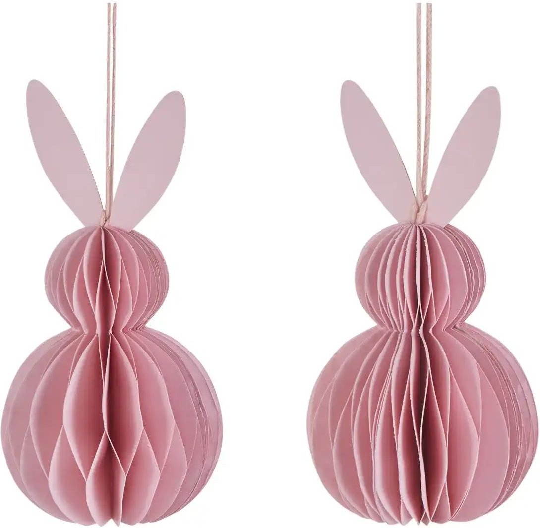 HOME STORY 2er Set Waben-Osterhase ¦ rosa/pink ¦ Papier ¦ Maße (cm): H: 15 Oster-Artikel - Höffner