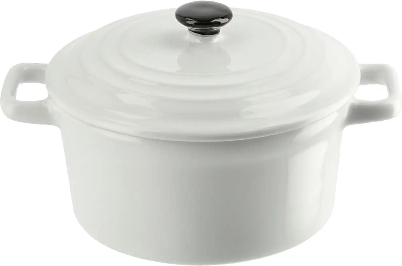 KHG Servier- & Auflaufform mit Deckel ¦ weiß ¦ Steinzeug/Steingut ¦ Maße (cm): H: 8 Ø: 12.5 Küchenzubehör & Helfer > ...