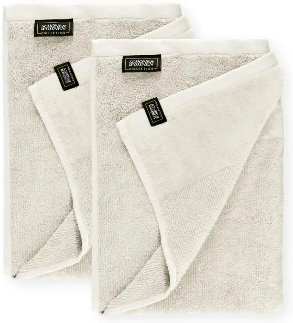 Thumbnail - SCHÖNER WOHNEN Kollektion Duschtuch 2er-Set ¦ weiß ¦ Maße (cm): B: 70 H: 10 Badtextilien > Handtücher & Badetücher > D...