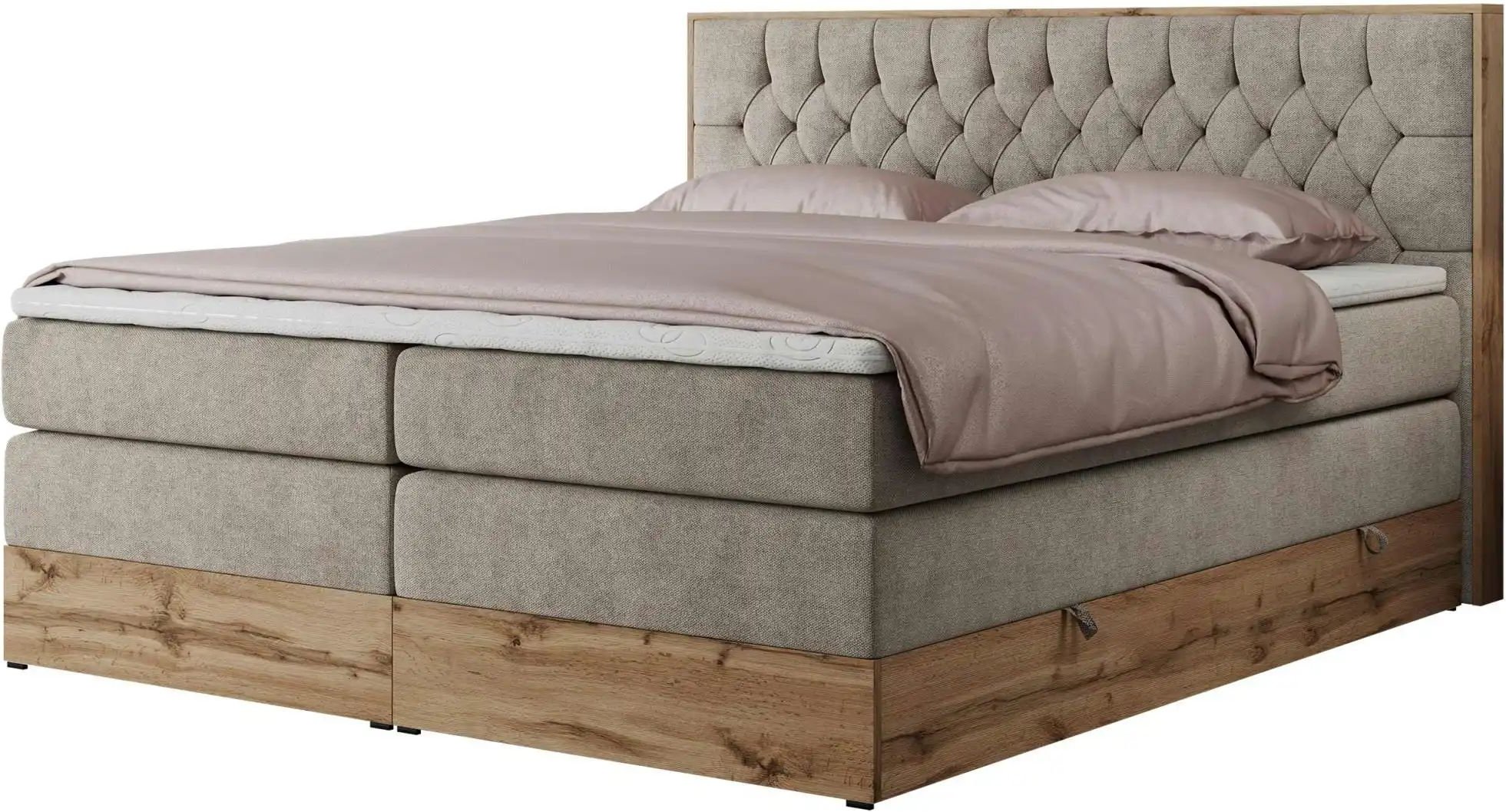 Thumbnail - Boxspringbett mit Bettkasten Amore King ¦ beige ¦ Maße (cm): B: 168 H: 115 Betten > Boxspringbetten - Höffner