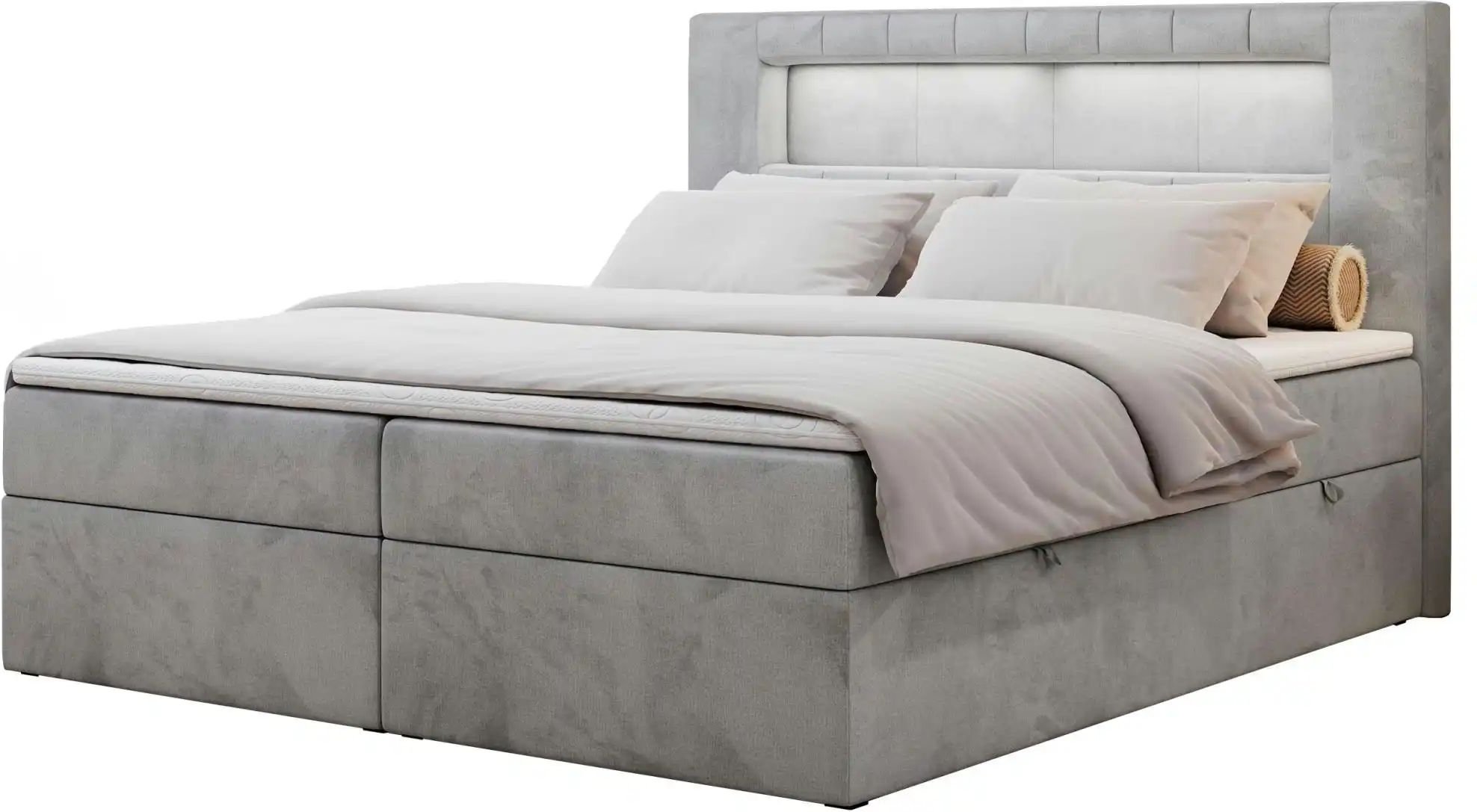 Boxbett mit Bettkasten Gold 5 ¦ grau ¦ Maße (cm): B: 140 H: 103 Betten > Komfortbetten - Höffner