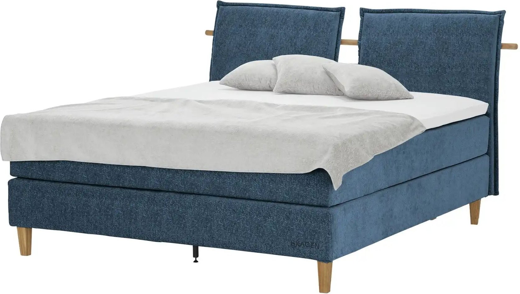 SKAGEN STUDIO Boxspringbett Voodie ¦ blau ¦ Maße (cm): B: 182 H: 107 Betten > Boxspringbetten - Höffner