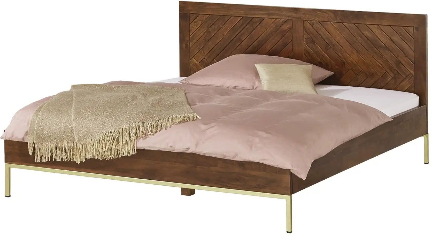 Bettgestell aus Massivholz Calatria ¦ holzfarben ¦ Maße (cm): B: 196 H: 100 T: 204.0 Betten > Bettgestelle - Höffner