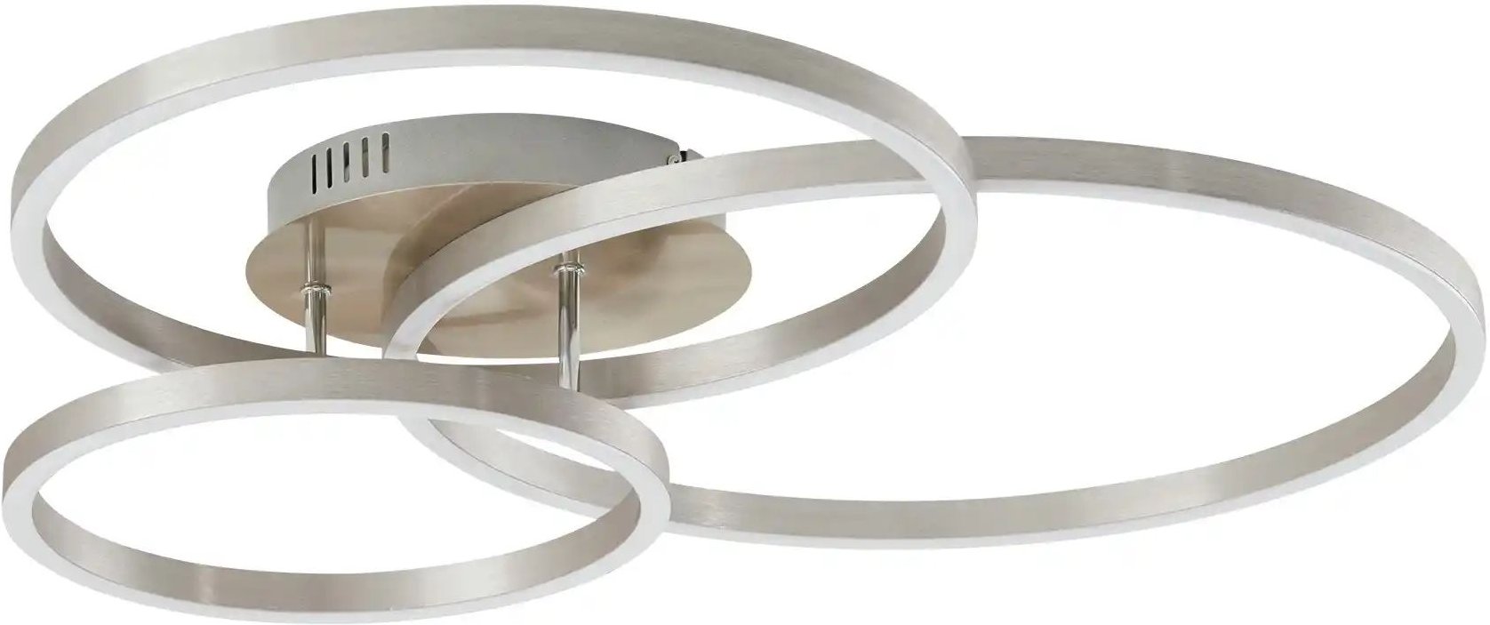 Trio LED Deckenleuchte Nickel 3 Ringe ¦ silber ¦ Maße (cm): B: 78 H: 11,5 Lampen & Leuchten > Deckenleuchten - Höffne...