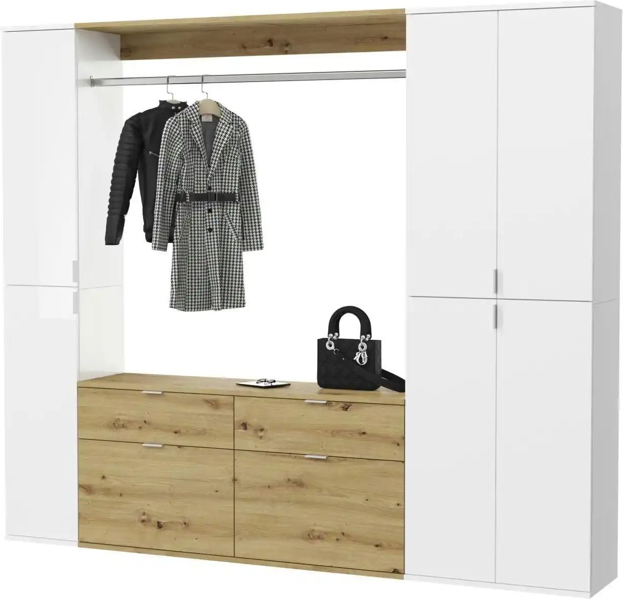 Thumbnail - Garderoben-Set Projekt X ¦ holzfarben ¦ Maße (cm): B: 212 H: 193 T: 34.0 Garderoben & Kleiderstangen > Garderobensystem...